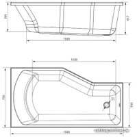 Ванна MarkaOne Convey 150x75 L (с ножками)