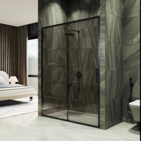 Душевая дверь MaybahGlass 195x120 MGD-1541-6 (бронза стекло/черный) в Борисове