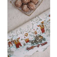 Скатерть Моготекс Изба 02ШС8-42-КВ рис.1/5057/1 (220x150)