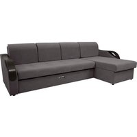 Угловой диван Сириус Лидер-6 с оттоманкой ППУ 300x165 (Eva 24 велюр темно-серый)