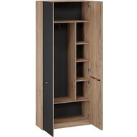 Шкаф распашной Трия Глосс 366 СМ-319.07.013 (яблоня беллуно/cтекло графит матовый)