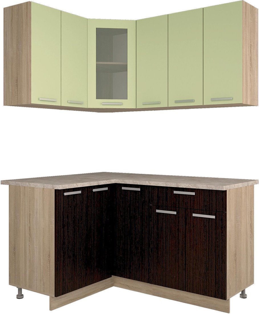 

Готовая кухня Интерлиния Мила 12x15 (салатовый/дуб венге)