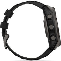 Умные часы Garmin Fenix 8 Solar, Sapphire 51мм (титановый угольно-серый с DLC-покрытием и черным ремешком)