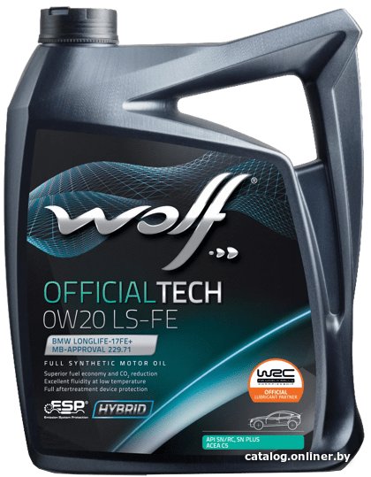 Моторное масло Wolf OfficialTech 0W-20 LS-FE 4л
