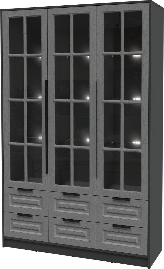 

Шкаф-витрина Интерлиния Концепт КТ-ШВ3 с подсветкой Деко (антрацит/дуб серый)