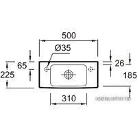 Умывальник Jacob Delafon Odeon Up E4701L 50x22.5