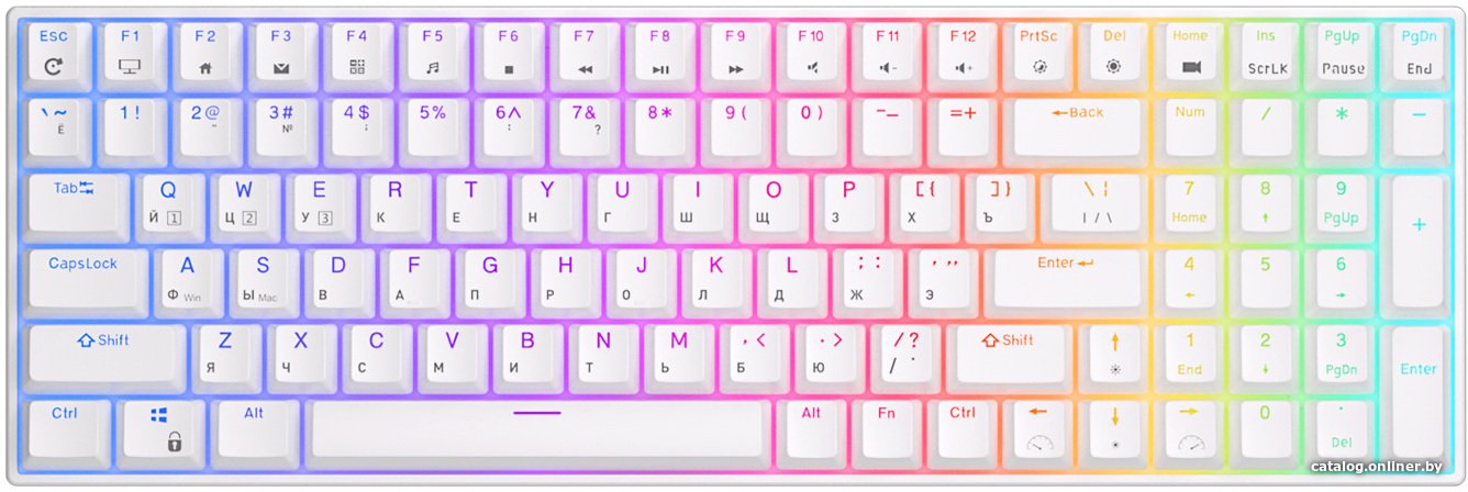 Клавиатура Royal Kludge RK100 RGB (белый, RK Red)