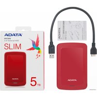 Внешний накопитель ADATA HV300 AHV300-5TU31-CRD 5TB (красный)