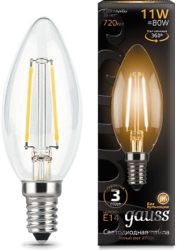

Люминесцентная лампа Gauss Filament E14 11W 810lm 2700K 103801111 (10 шт)
