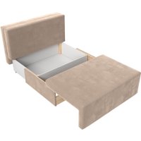 Диван Лига диванов Лагуна (велюр бежевый/кант велюр коричневый)