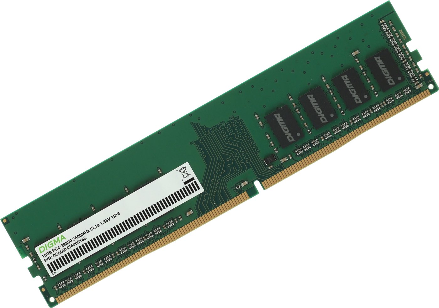 

Оперативная память Digma 16ГБ DDR4 3600 МГц DGMAD43600016S