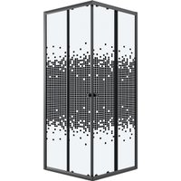 Душевой уголок Niagara Eco NG-1008-14QBLACK 80x80x190 (черный/стекло мозаика)
