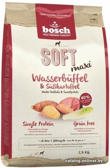 Полувлажный Bosch Soft Maxi Water Buffalo & Sweetpotato (Буйвол с Бататом) 2.5 кг