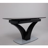 Кухонный стол Аврора Нотр Дам Moderne 140-180x850 (камень серый Greys Grey/черный матовый)