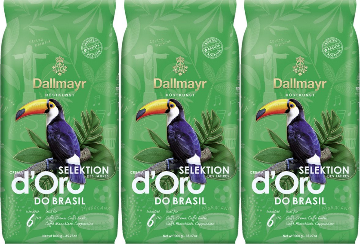 Кофе Dallmayr Crema d'Oro Selektion Des Jahres do Brazil зерновой 3x1кг