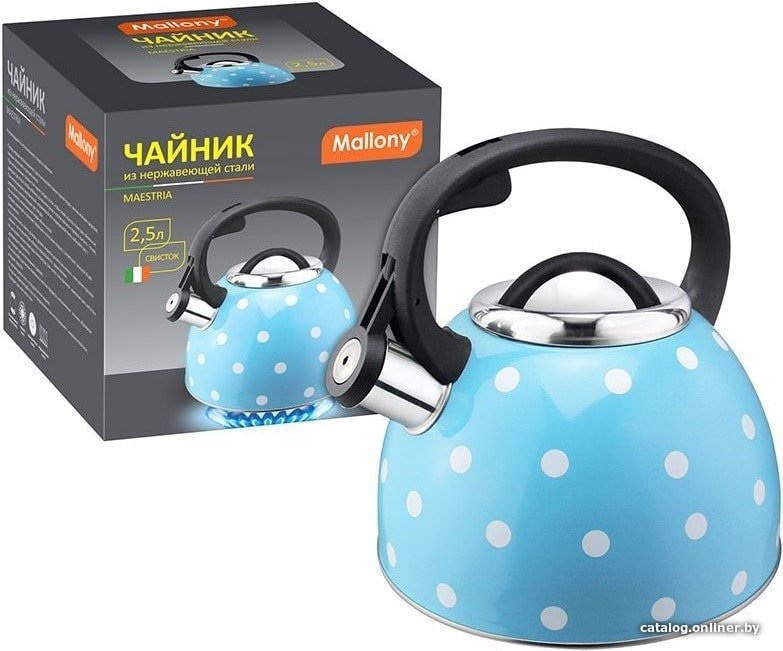 Чайник со свистком Mallony Maestria (голубой)