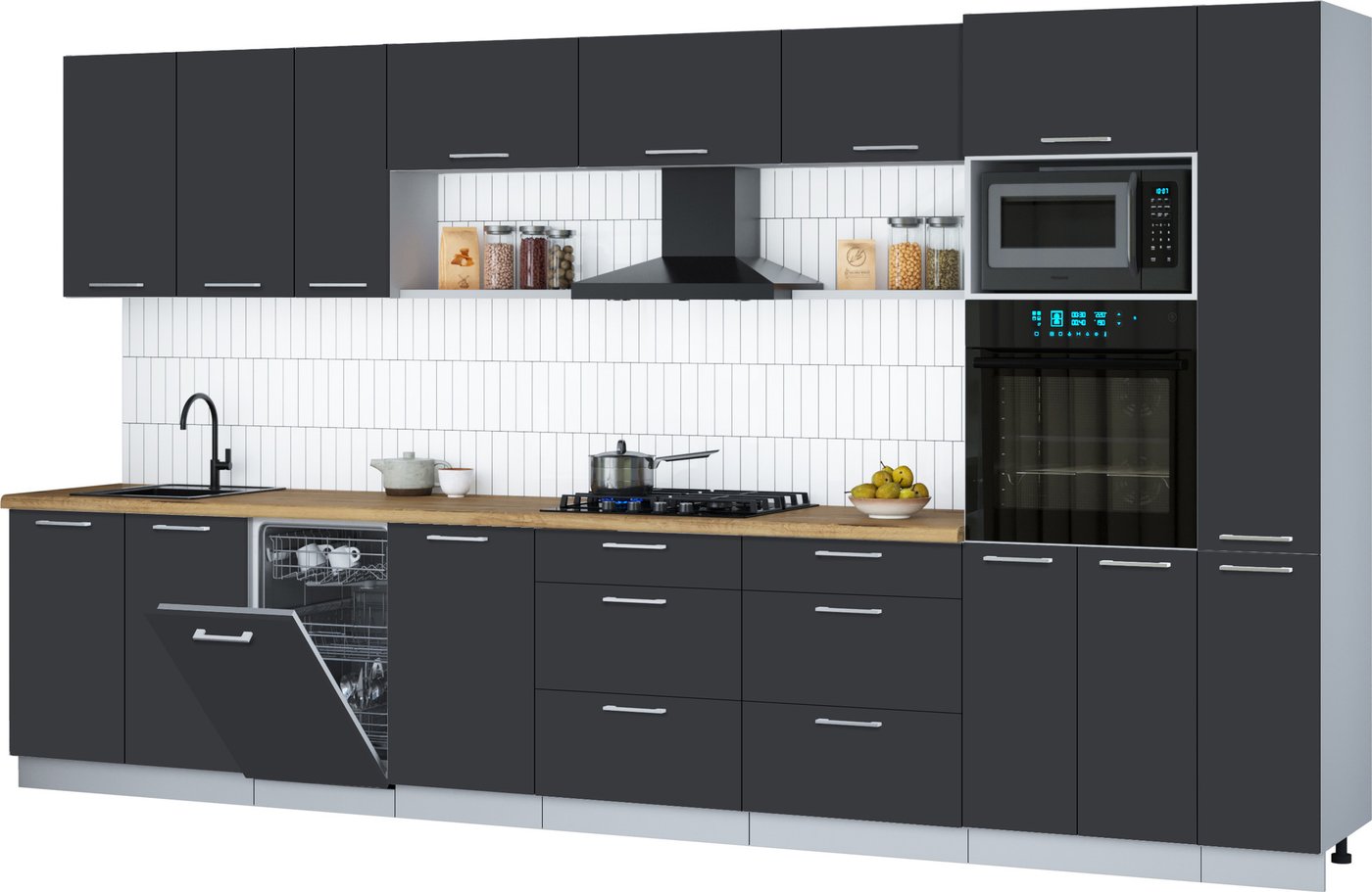 

Готовая кухня Интерлиния Мила Gloss 3.8-ПМ3 (пепел/пепел/дуб бунратти)