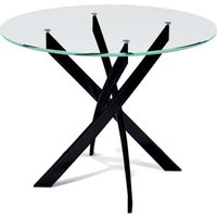 Кухонный стол DikLine R90 (прозрачный/опоры черные)