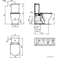 Унитаз напольный Ideal Standard Tesi AquaBlade T008201+T352701+T356801