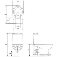 Унитаз напольный Cersanit Nature New Clean On S-KO-NTR011-3/5-COn-DL-w