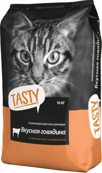 

Сухой корм для кошек Tasty Для взрослых кошек с говядиной 10 кг