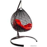 Подвесное кресло M-Group Капля Люкс 11030306 (серый ротанг/красная подушка)