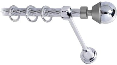 

Карниз для штор Lm Decor Мельба (хром, витая, 1.6м 16мм, 1 ряд)