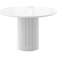 Кухонный стол Мамадома Askar round-116 d116 (patagonia bianco gloss premium cer/белый)