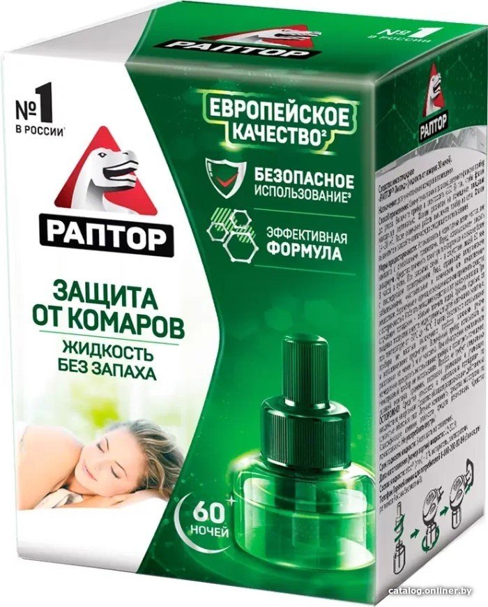 Жидкость для фумигатора Раптор От комаров 30+10 ночей