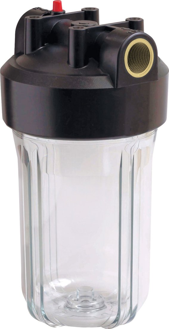 

Корпус Гейзер 10BB (прозрачный, с латунными вставками)