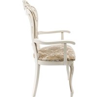 Стул с подлокотниками Woodville Bronte (молочный/патина)