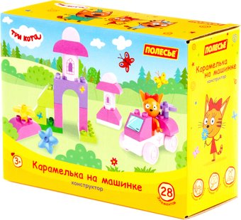 Конструктор Полесье Макси. Три кота. Карамелька на машинке 31277 (28эл)