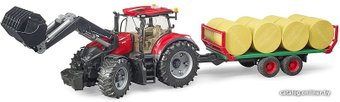 Набор Bruder Case IH Optum 300CVX с погрузчиком, прицепом и 8 тюками 03198
