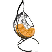 Подвесное кресло M-Group Долька 11150411 (черный ротанг/желтая подушка)