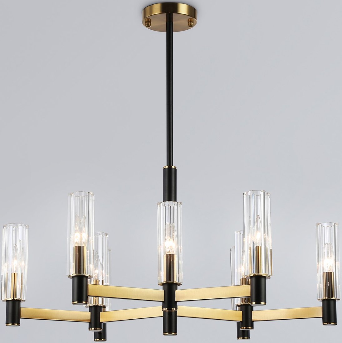 

Подвесная люстра Ambrella LH55513/9 BK/BS/CL (черный/латунь/прозрачный)