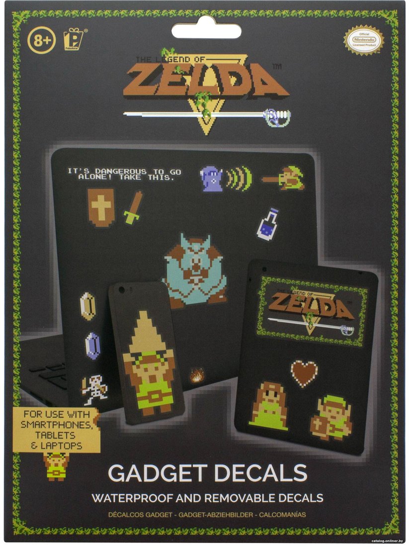 Набор наклеек Paladone The Legend of Zelda 8 Bit Gadget Decals