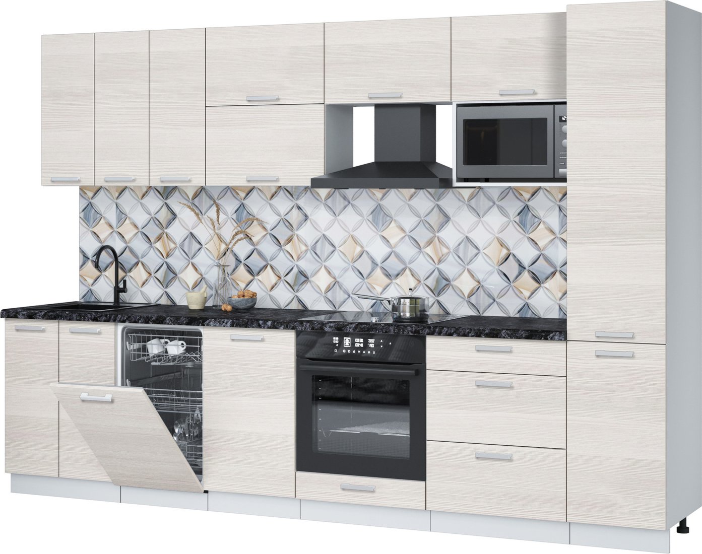 

Готовая кухня Интерлиния Мила Лайт 3.1-ПМ4 (вудлайн кремовый/вудлайн кремовый/кастилло темный)