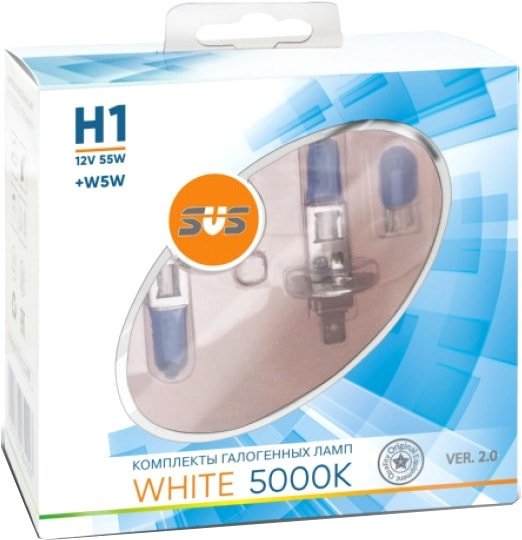 

Галогенная лампа SVS H1 55W+W5W White 5000K Ver.2.0 2+2шт