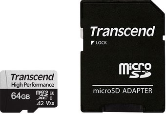 Карта памяти Transcend microSDXC 330S 64GB (с адаптером)