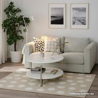 Ковер для жилой комнаты Ikea Богенсе 205.270.58 1.33x1.95 (бежевый/белый в горошек)