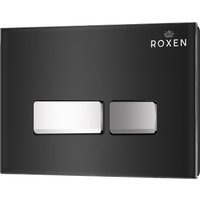 Унитаз подвесной Roxen Antares One Rimless 6 в 1 StounFix Dual Fresh 642915 (чёрное стекло) в Борисове