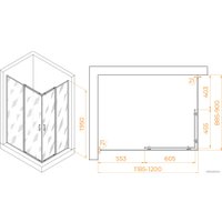 Душевой уголок RGW PA-040B 3508104092-14 90x120 (черный/прозрачное стекло)