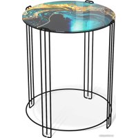 Журнальный столик Sheffilton SHT-CT53 (королевский синий/черный муар)