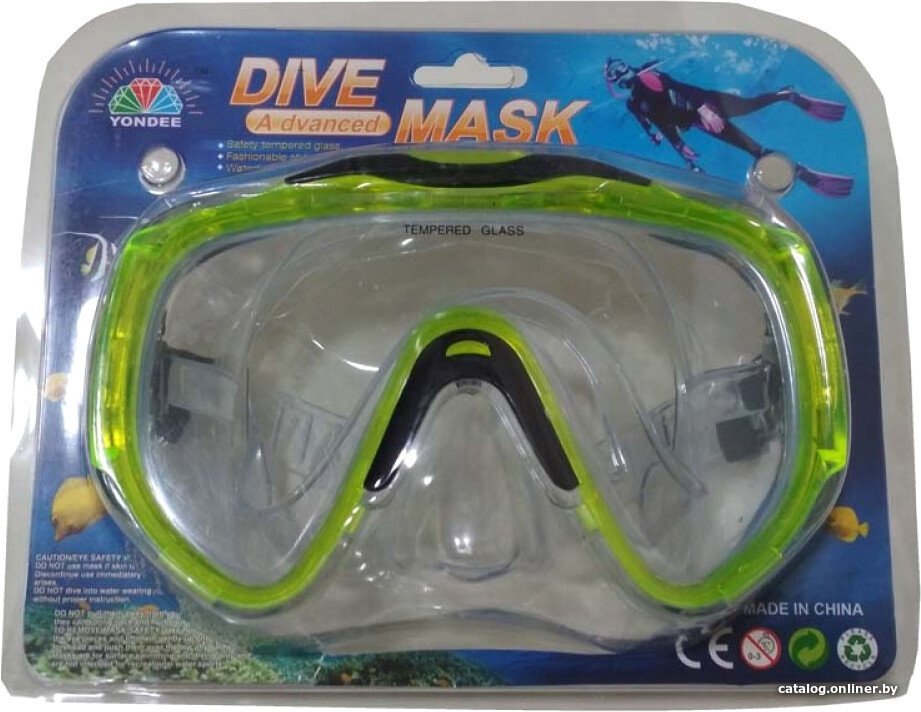 Маска для плавания ZEZ Sport MB-0323 (салатовый)