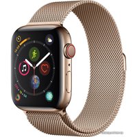 Умные часы Apple Watch Series 4 LTE 44 мм (сталь золотистый/миланский золотой)