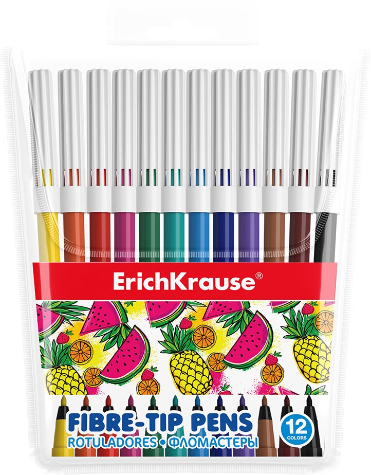 

Фломастеры Erich Krause Washable 53364 (12 цв)