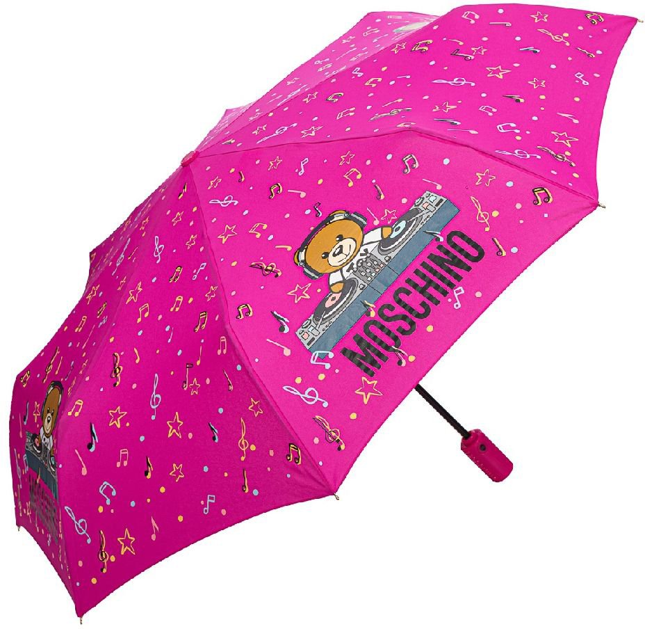 

Складной зонт Moschino DJ bear Bordeaux Fuxia