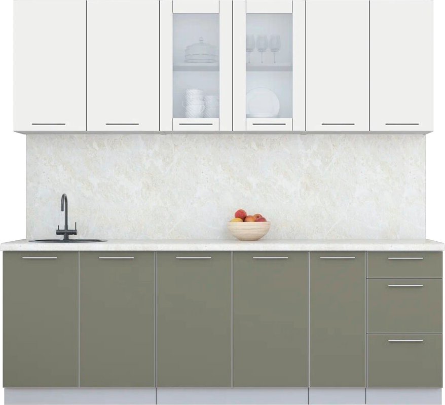 

Кухонный модуль Интерлиния Мила Пластик 2.3 Б (зефирный/кварцевый/опал светлый)