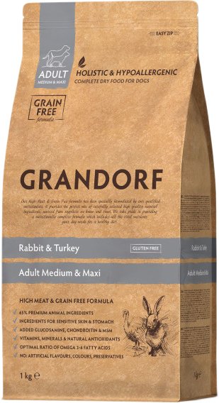 

Сухой корм для собак Grandorf Adult Medium & Maxi Rabbit & Turkey (с кроликом и индейкой) 1 кг