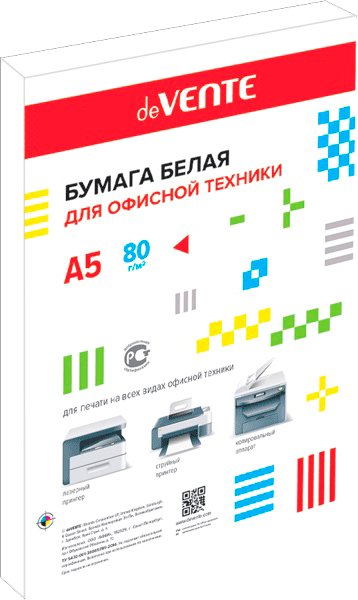 

Офисная бумага deVente A5 80 г/м2 200 л 2073801